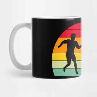 Retro Soccer Sunset Football Player Mug